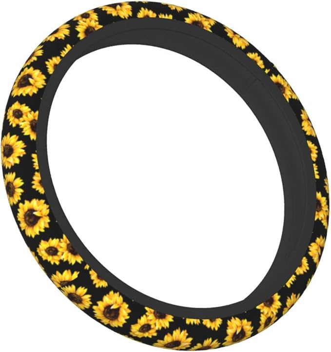 Steering Wheel Cover Sunflower Steering Wheel Cover Car Accessories Universal 15 Inch Neoprene Auto Interior Decor Anti Slip Sweat Absorption Car Protector for Women Girls Adults