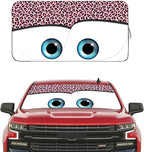 Windshield Sun Shade Car Sun Shade 2026 Pink Car Accessories for Women Car Shades for Front Window Girly Windshield Cover Sunshades for Summer Heat Portection(Pink Leopard, S)