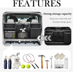 Large Capacity Car Trunk Organizer,Six Pockets Trunk Storage Organizer with Adjustable Straps,Wear-Resistant Oxford Fabric Hanging Trunk Organizer for Car Truck SUV