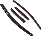 WD2-837 Dark Smoke 4 Pcs Set Window Visor (Outside Mount) Deflector Rain Guard Compatible with 2004-2014 Nissan Titan Extended Cab