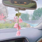 Rear View Mirror Accessories - Cute, Handmade Knitted Pendant Ornament, Kawaii Car Decor for Car & Home Decorations