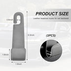 2 PCS Car Seat Headrest Hooks, Microfiber Leather Hanger Holder Hook for Hanging Purse and Bag, Universal Vehicle Back Seat Organizer Hook for Grocery Bag Handbag Coat (Gray)
