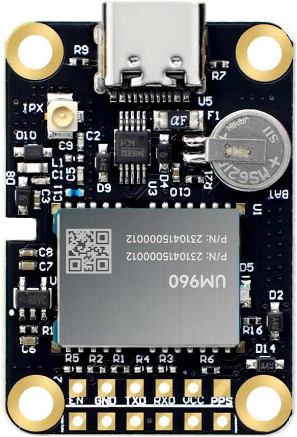 MJ RTK Module, Centimeter-Level high-Precision Tracker, All-Constellation(GPS/BDS/GLONASS/Galileo/QZSS) GNSS Receiver, Real-time Positioning of Vehicles and GPS surveys (MJRTK-UM960)