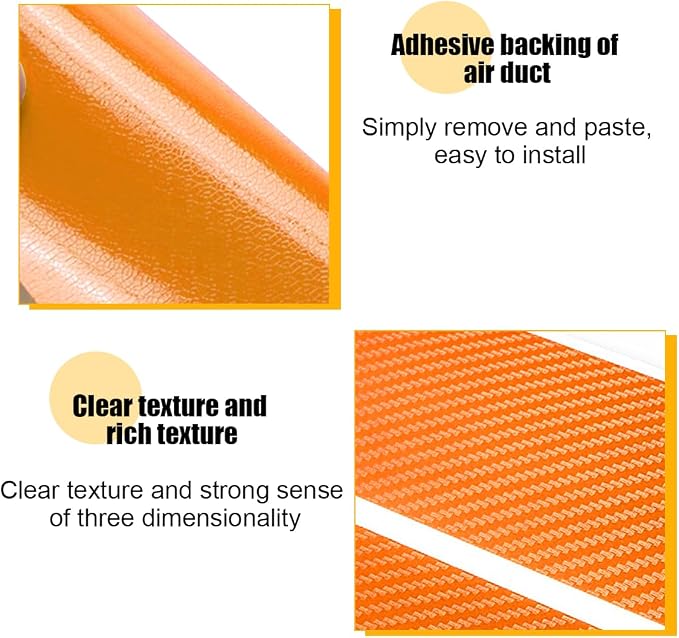 4PCS Car Door Sill Protector, 3D Carbon Fiber Vehicle Entry Edge Guard Trim, Anti-Scratch Automotive Threshold Sill Cover Strips Accessories, Universal for SUV, Sedan, Truck (Orange)