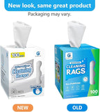 GLIMGLINT White Microfiber Cleaning Cloth, 100 Pack Cleaning Rags, Lint-Free, Ultra Absorbent Reusable Paper Towels for Home, Kitchen, Car, Garage or Shop, Dish Rags, 11" x 9"