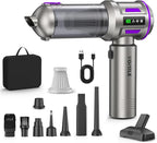 Mini Vacuum Cleaner, 2 in 1 27000PA Brushless Car Vacuum Air Duster 9000mAh Battery Air Blower Wireless Handheld Vacuum for Car,Office and Home (Dark Purple)
