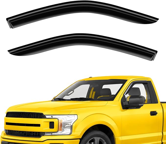 Extra Durable Window Deflectors Tape-On Window Visors Rain Guards Fit for Ford F150 2015-2026 Regular Cab, Sun Visors, Wind Vent for Shades, Exterior Car Accessories - 2 pcs. AG0903