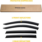 Rain Guards for Acura RDX 2019-2026, Out-Channel Window Visor Shields Vent Deflector Shade Wind Dark Smoke 2020 2021 2022 2023 2024 19 20 21 22 23 24 25, Tape-On Outside-Mount, 4PCS