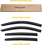Rain Guards for Honda Accord 2023-2026, Out-Channel Window Visor Shields Vent Deflector Shade Wind Dark Smoke 2024 23 24 25, Tape-On Outside-Mount, 4PCS