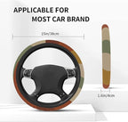 Car Steering Wheel Cover for Women Men, Non-Slip Sun Rays Bending Steering Wheel Protector, Universal 14"-15" Fit for Cars, SUVs, Trucks (Sun Rays Bending)