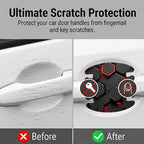 3D Texture Car Door Handle Protector ，Anti-Scratch Waterproof Paint Protection Film, Car Door Bowl Guard Sticker，Universal Vehicle Exterior Decoration Accessories (Red - A)