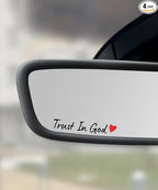 SCUARI 4PCS Car Stickers,Cars Decals,Car Accessories Trust in God Rearview Mirror Sticker,Auto Stickers and Decals,Auto Decals for Women,Trust in God Mirror Decoration,Fits Most Vehicles (Black&Red)