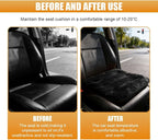 Car Seat Cushion, Breathable Soft Auto Front Seats Protector Pad for Comfortable Driving, Warm Vehicle Interior Driver Seat Non-Slip Decorative Accessory for Most Cars (Black)
