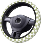 Green White Checkered Car Steering Wheel Cover