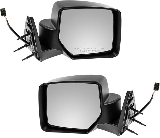 2 Piece Driver and Passenger Side Mirror Assembly Set Electric Adjustment Non-Heated No Memory Textured Compatible with 2007-2011 Dodge Nitro CH1320277 CH1321277