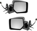 2 Piece Driver and Passenger Side Mirror Assembly Set Electric Adjustment Non-Heated No Memory Textured Compatible with 2007-2011 Dodge Nitro CH1320277 CH1321277