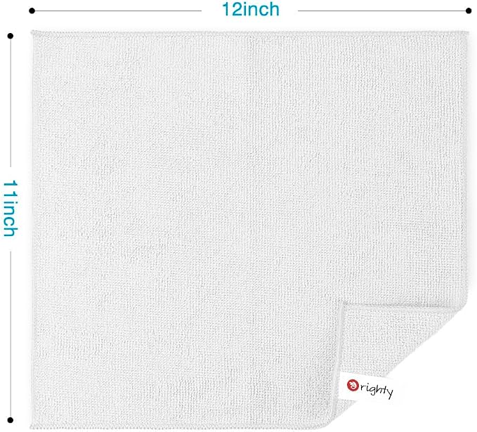 Orighty Microfiber Cleaning Cloth, 12 Pack Microfiber Towels for Cars, Highly Absorbent Car Cleaning Supplies, Lint Free Cloths Clean Rags for Car Care, House, Kitchen, 12x11 inch, White