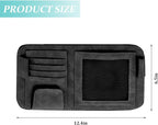 Car Sun Visor Organizer, Multi-Pocket Vehicle Sun Visor Storage Pouch with Sunglasses Clip, Auto Interior Sunshade Eyeglasses Card Holder Organizers, Universal for SUV Sedan Truck (Black)