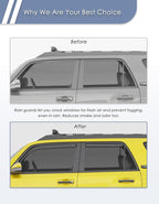 in-Channel Window Rain Guard for Fit for Toyota 4Runner 2010-2024 Rain Guards Side Window Visors Low Profile Vent Visor Window Deflectors Vent Shades Car Accessories