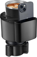 2-in-1 Car Cup Holder Expander with Phone Mount