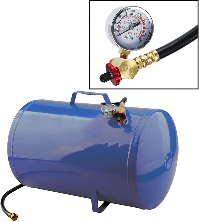 2pack Air Tank Repair Kit Including Safety Valve, 0-200 PSI Pressure Gauge and 4 Feet Air Tank Hose Assembly Kit for Portable Carry Tank