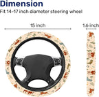 Cowgirl Western Steering Wheel Cover, Non Slip Polyester Car Wheel Protector for Car SUV Truck, Universal 15 Inch