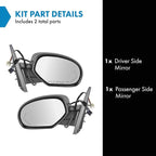 2 Piece Driver and Passenger Side Mirror Assembly Set Power Folding Electric Adjustment Heated Memory Black Compatible with 2007-2014 Chevy Suburban 1500 Tahoe 2007-2013 Suburban 2500 GM1320324