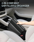 Car Seat Gap Filler, Pro-Seats Gap Filler Organizer and Storages 2-in-1, Premium Leather Center Console Organizer, Car Organizer Front Seat Universal Fit for Car SUV Truck