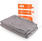 Microfiber Drying Towel, 2 PCs Car Wash Drying Towel, Waffle-Weave Highly Absorbent, Scratch Free,Big Cleaning Cloth Towel for Auto Detailing, 380GSM, 25.2 x 34.3 inch, Grey-MT033