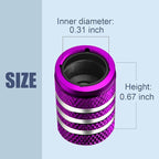 Tire Valve Stem Cap Cover - (5 Pack) Tire Air Cap Metal with Plastic Liner Corrosion Resistant Leak-Proof American Flag for Car Truck Motorcycle Bike Purple