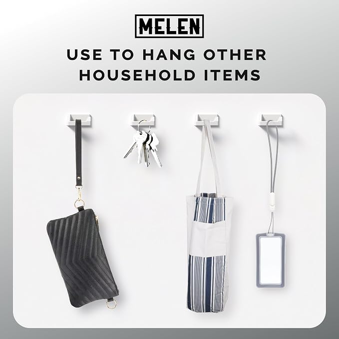 MELEN Adhesive Sunglass Organizer Wall (8-Pack) - Strong and Compact Glasses Holder, Sunglass Holder for Car and Wall - White
