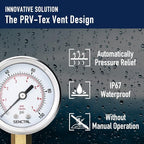 0-100 Psi Pressure Gauge, 2" Dial Size, 1/4 NPT Lower Mount, Waterproof, Stainless Steel Case, for Water Filter Well Pump Air Tire Low Pressure Test