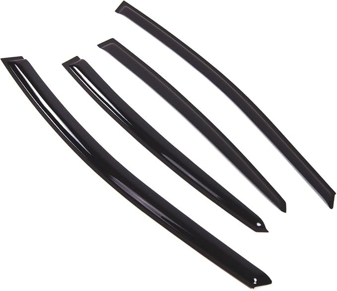 WD2-586 Dark Smoke 4 Pcs Set Window Visor (Outside Mount) Deflector Rain Guard Compatible with 2011-2016 Hyundai Elantra