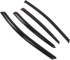 WD2-586 Dark Smoke 4 Pcs Set Window Visor (Outside Mount) Deflector Rain Guard Compatible with 2011-2016 Hyundai Elantra