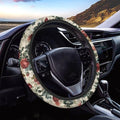 Car Steering Wheel Cover Retro Rose Red Yellow Pattern Easy to Install Car Wheel Cover Protector Car Decoration Steering Wheels Accessories for Van Car SUV Truck