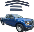 Tape On Window Visors Compatible with 2015-2025 Ford F-150 Extended Cab (SuperCab),2017-2025 F-250/350 SuperDuty Super Cab,Side Vent Window Deflector Rain Guard Shade,Truck Accessories-4pcs