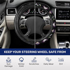 Purple Dark Fantasy Steering Wheel Cover, Polyester Non-Slip Car Wheel Grip, Universal 15 Inch Auto Accessory