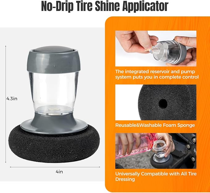 9Pcs Car Wheel Brush kit, Tire Brush, Microfiber Flat Wheel Cleaner Brush | Soft-bristled Rim Cleaner Brush, Tire Shine Applicator, Detailing Brushes, Detailing Pads, Scratch-Free Car Drying Towel