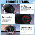 Portable Heater, 12V Car Heater with Heating & Cooling 2 in 1 Car Defroster, 360° Rotary Portable Heaters for Car, Unrestricted Current Car Warmer for Auto Truck SUV Vehicle