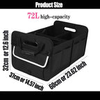 Trunk Organizer for SUV & Sedan, Car Organizers and Storage, Waterproof Collapsible & Adjustable Straps, 70L Sturdy Car Organization for Car Accessories, Tools, Sundries (Black B, Large-A)