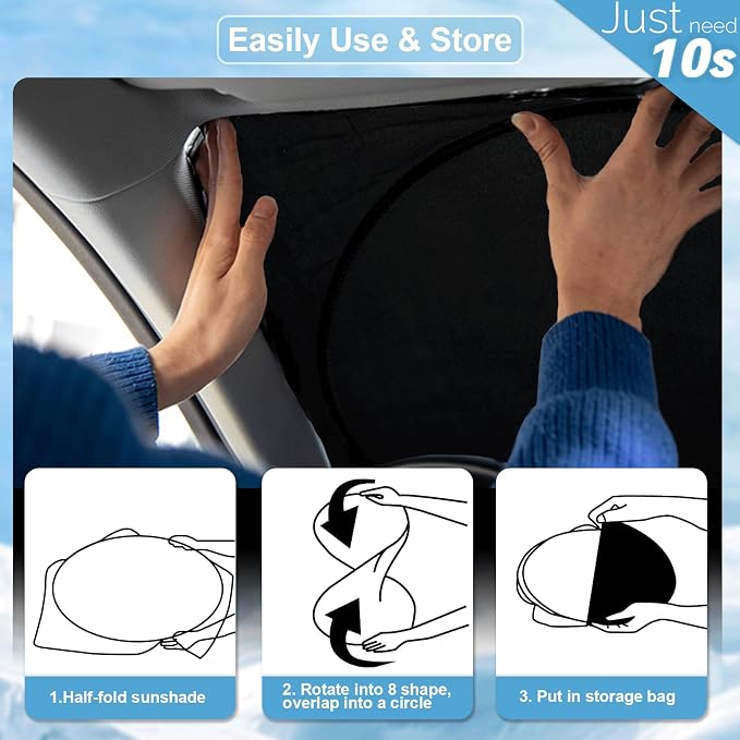 Custom Fit Mazda 6 Windshield Sunshade for Mazda 6 2014-2021 Mazda6 Accessories Front Window Shades Cover for Windshield Sun Visor Protector 210T Reflector Block Heat Protector Blocks UV Rays