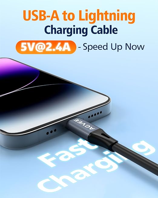 2 Pack 5ft Coiled Short USB to Lightning Charging Cable [MFI Certified] 3A Fast Charger Cord in Car for iPhone 14/13/12/11/XS/8/7/6/5 CarPlay, iPad, iPod, Dark Gray
