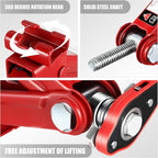 1.5 Ton (3,306 lbs) Scissor Lift Jack with Labor-Saving Ratchet Wrench for Most Cars, 4'' - 15.2'' Lifting Range, Red, TOOLS-00477