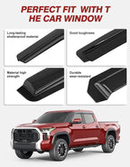 Outside-Mount Window Rain Guards Fit for 2022-2026 Toyota Tundra CrewMax Cab Full-Size, Extra Durable Window Visors Deflector Dark Smoke Vent Shades Car 4-pcs