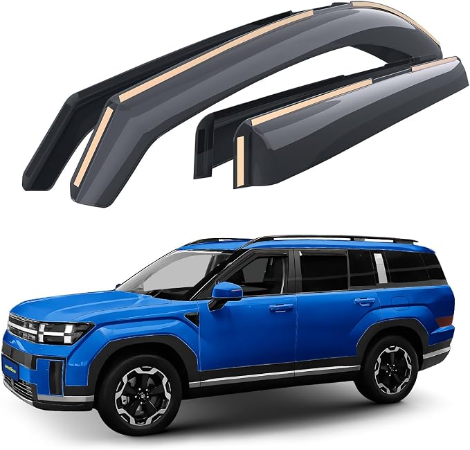 Goodyear Shatterproof in-Channel Window Deflectors for Hyundai Santa Fe 2024-2026, Rain Guards, Window Visors for Cars, Vent Deflector, Car Accessories, 4 pcs - GY008052