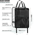 Black Car Seat Organizer for Kids Backseat Kick Mat with Adjustable Strap Back of Seat Protectors for Vehicle Car SUV 2 Pcs
