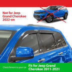 Goodyear Shatterproof Side Window Deflectors for Jeep Grand Cherokee 2011-2021, Tape-on Rain Guards, Window Visors for Cars, Vent Deflector, Vent Visor, Car Accessories, 4 pcs. - GY008845