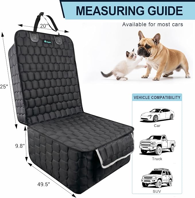 2 Pack Front Seat Covers for Dogs, 600D Waterproof Dog Car Seat Covers with Side Flaps Non Slip Scratch Proof, Captain Chair Car Seat Protector Cover for Pets & Daily Use, Fits Cars SUV Trucks