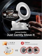 for Magsafe Car Mount, Cell Phone Holders for Your Car, Magnetic Car Accessories for Women Men Jeep Truck, Vacuum Gifts for iPhone 17 Pro Max 16 15 14 13 12, Samsung S25, Pearl White