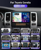 4G+64G 7' Car Radio Stereo for Toyota 4Runner 2002-2009/Tundra 2003–2006/Corolla 2003–2008/Sequoia 2003-2007,IPS Touch Screen/Android 15/Wireless CarPlay/Android Auto/GPS/WiFi/Backup Camera